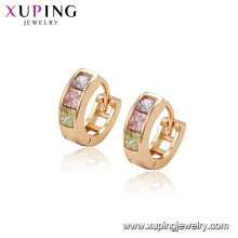 96647 xuping Elegant 18K gold color hoop women Synthetic CZ earring